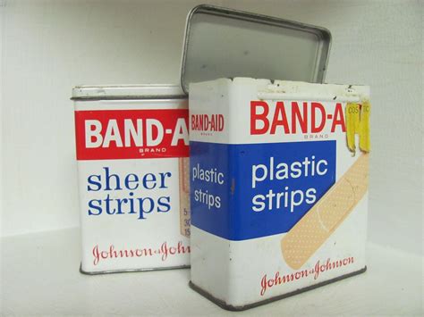 cute metal bandaid box|vintage metal band aid boxes.